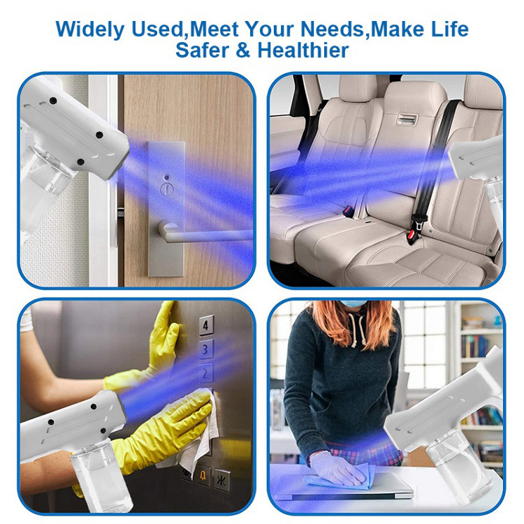 T05 Disinfection Atomization Alcohol Spray Blue Light Disinfection Epidemic Handheld Portable Electronic Wireless Alcohol Sprayer