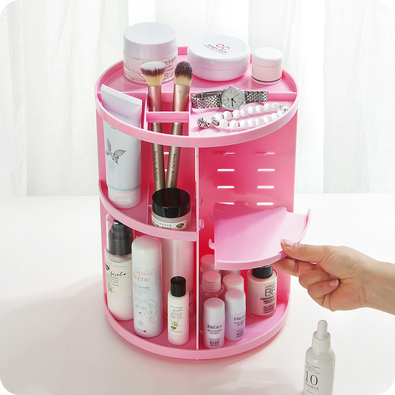Desktop Rotating Cosmetics Storage Rack Plastic Storage Box Storage Rack Dresser Skin Care Products Organizing Rack New Material