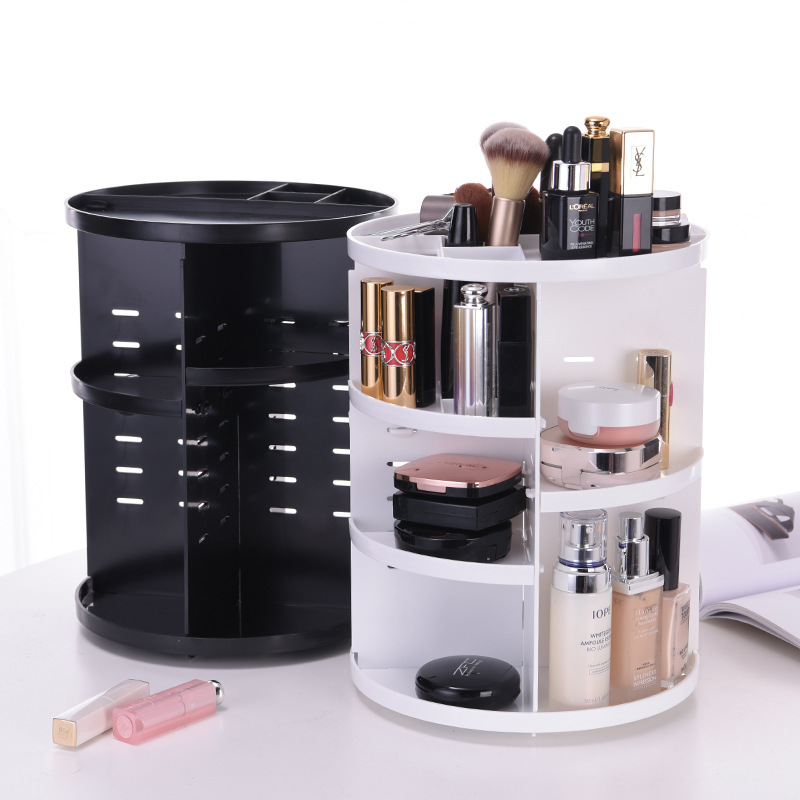 Desktop Rotating Cosmetics Storage Rack Plastic Storage Box Storage Rack Dresser Skin Care Products Organizing Rack New Material