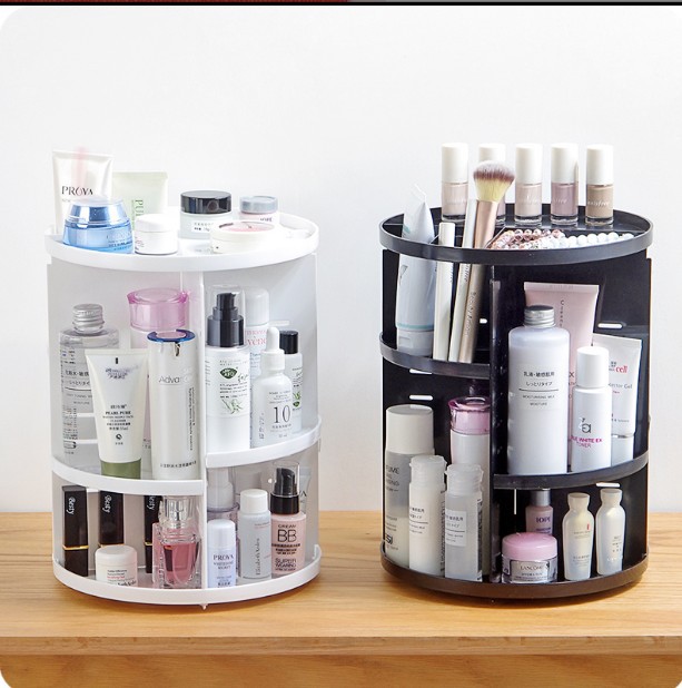 Desktop Rotating Cosmetics Storage Rack Plastic Storage Box Storage Rack Dresser Skin Care Products Organizing Rack New Material