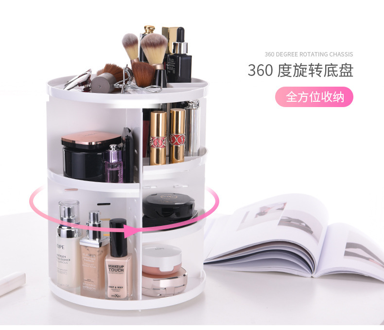 Desktop Rotating Cosmetics Storage Rack Plastic Storage Box Storage Rack Dresser Skin Care Products Organizing Rack New Material Desktop Rotating Cosmetics Storage Rack Plastic Storage Box Storage Rack Dresser Skin Care Products Organizing Rack New Material
