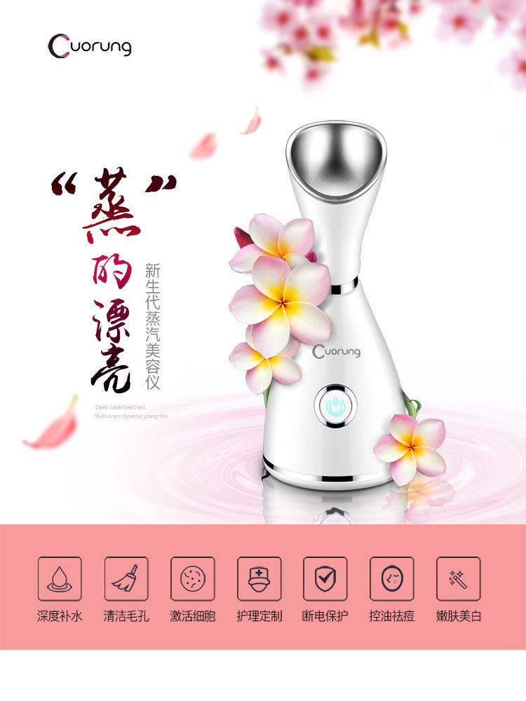Facial Steamer for Home Hot Spray Water Replenishing Instrument Facial Humidification Sprayer Nano Facial Cleaner