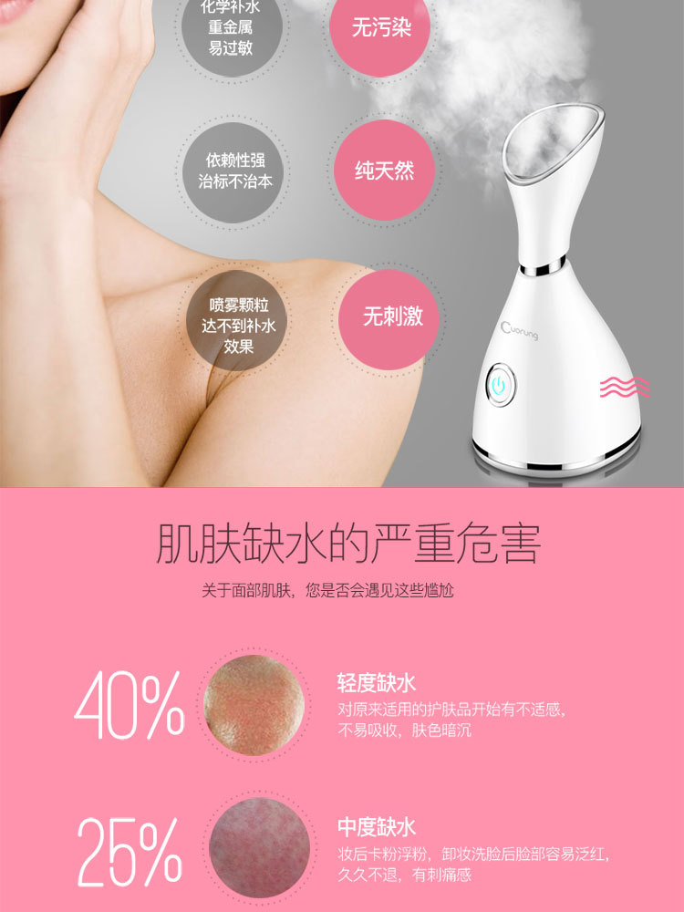 Facial Steamer for Home Hot Spray Water Replenishing Instrument Facial Humidification Sprayer Nano Facial Cleaner