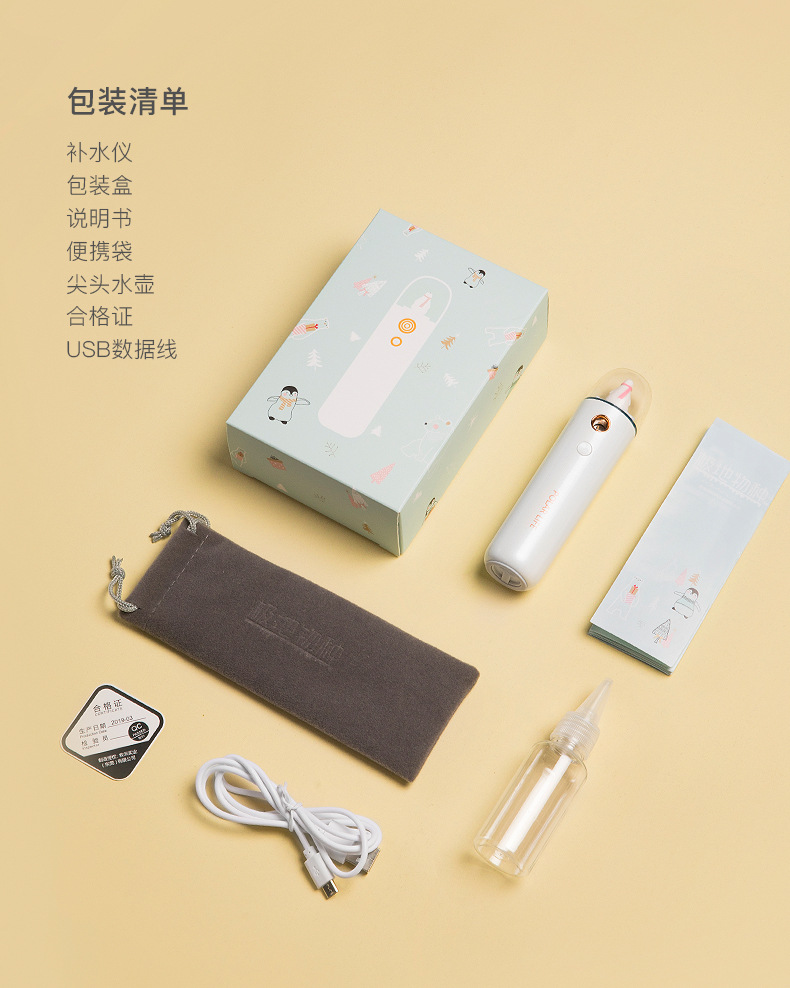Handheld Cold Spray Water Replenishing Instrument Facial Humidification Charging Spray Facial Vaporizer Beauty Sprayer