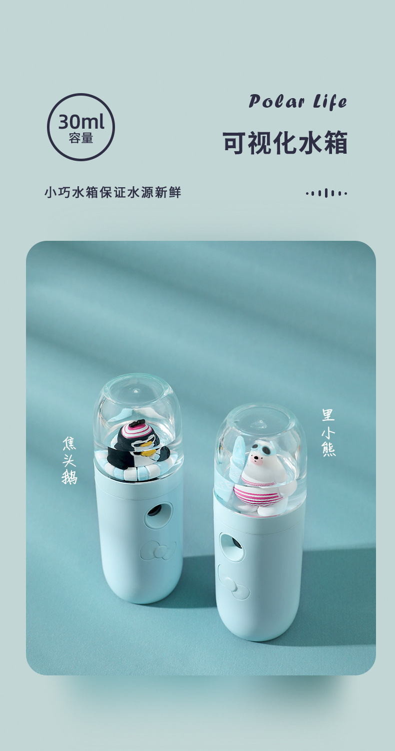 Handheld Cold Spray Water Replenishing Instrument Facial Humidification Charging Spray Facial Vaporizer Beauty Sprayer