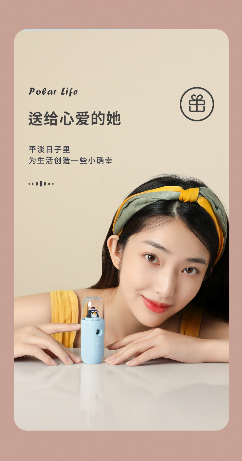 Handheld Cold Spray Water Replenishing Instrument Facial Humidification Charging Spray Facial Vaporizer Beauty Sprayer