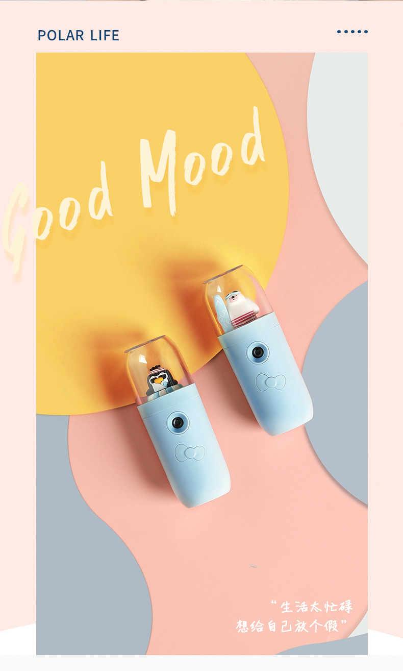 Handheld Cold Spray Water Replenishing Instrument Facial Humidification Charging Spray Facial Vaporizer Beauty Sprayer
