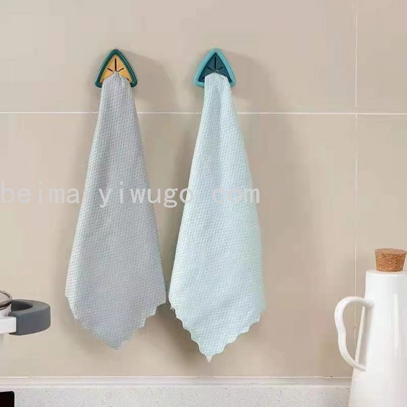 Kitchen Rag Plug Dishcloth Plug Punch-Free Creative Towel Rack Plug Hook Clip Rag Storage Rack
