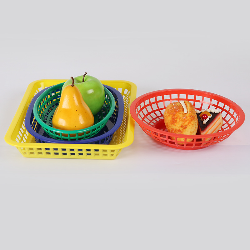 Fast Food Food Basket Snack Basket Plastic Basket Vegetable Fruit Storage Basket Drain Basket Drip Basin Washing Vegetable Basket