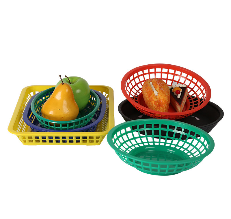 Fast Food Food Basket Snack Basket Plastic Basket Vegetable Fruit Storage Basket Drain Basket Drip Basin Washing Vegetable Basket