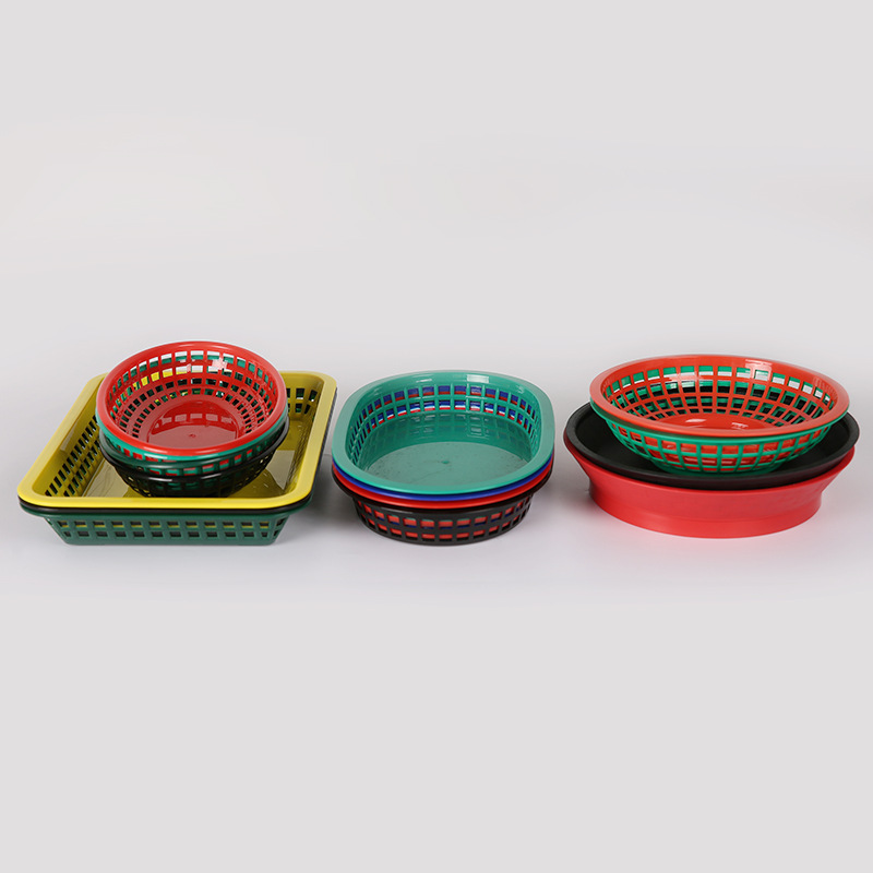 Fast Food Food Basket Snack Basket Plastic Basket Vegetable Fruit Storage Basket Drain Basket Drip Basin Washing Vegetable Basket