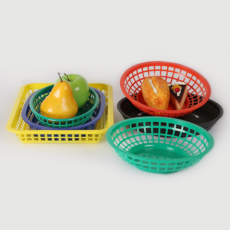Fast Food Food Basket Snack Basket Plastic Basket Vegetable Fruit Storage Basket Drain Basket Drip Basin Washing Vegetable Basket