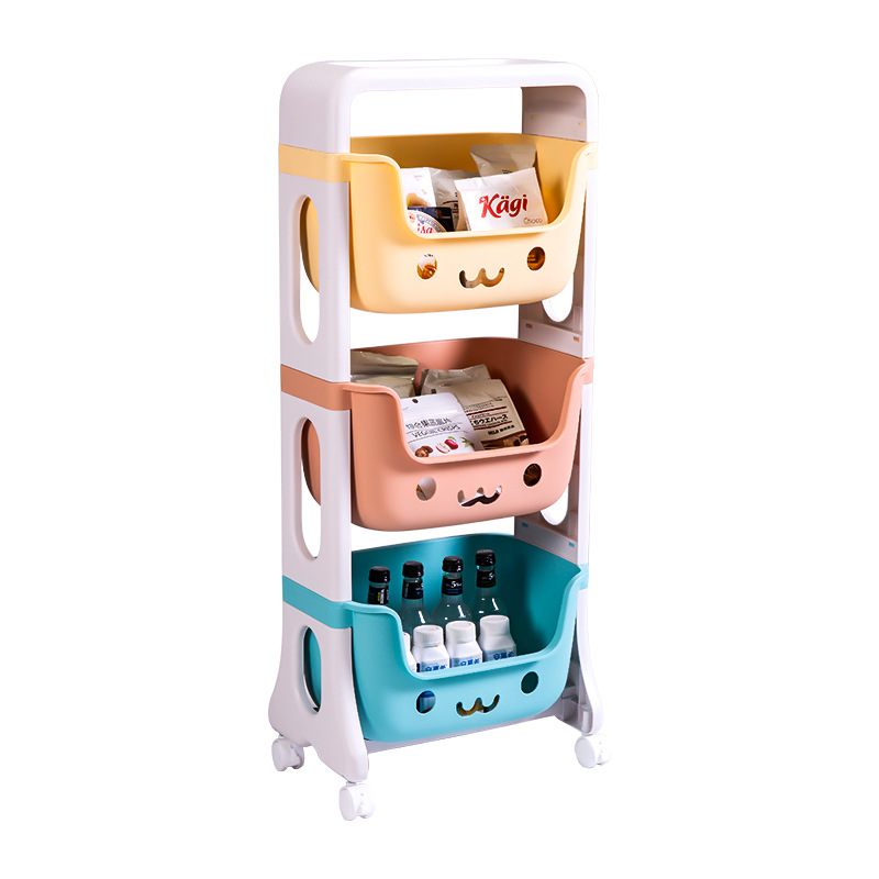 Toy Storage Rack Children&#039;s Bedroom Trolley Rack Home Bed Head Organizing Floor-Standing Multi-Layer Storage Rack