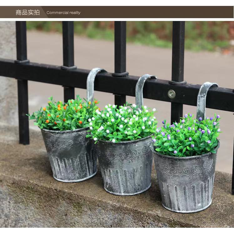 Craft Vintage Distressed Iron Sheet Flower Bucket Flower Device with Hook Decorative Artificial Flower Flower Arranging Bucket Flower Bucket Printing Potted Plant Craft Vintage Distressed Iron Sheet Flower Bucket Flower Device with Hook Decorative Artificial Flower Flower Arranging Bucket Flower Bucket Printing Potted Plant