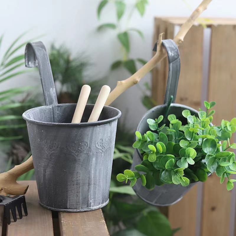 Craft Vintage Distressed Iron Sheet Flower Bucket Flower Device with Hook Decorative Artificial Flower Flower Arranging Bucket Flower Bucket Printing Potted Plant Craft Vintage Distressed Iron Sheet Flower Bucket Flower Device with Hook Decorative Artificial Flower Flower Arranging Bucket Flower Bucket Printing Potted Plant