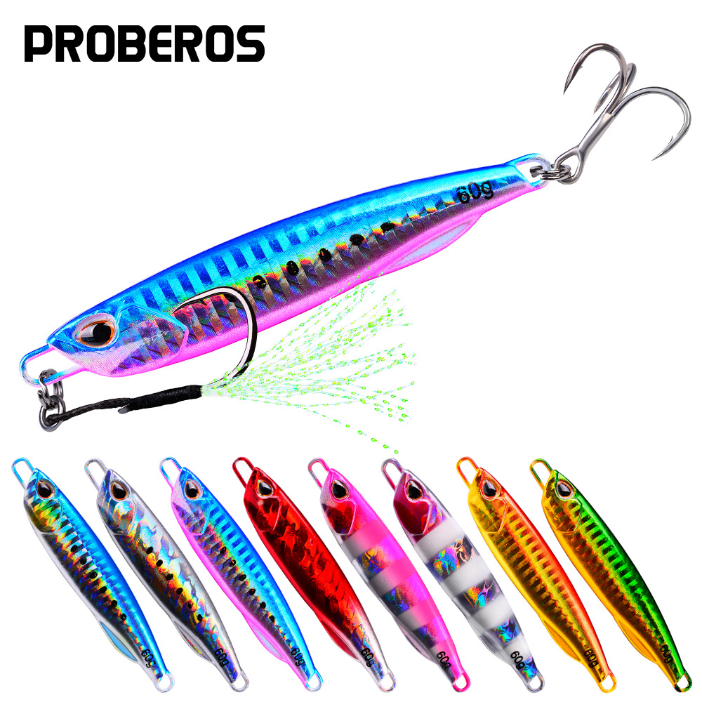 New Submerged Tossing Fish Lead Luminous Lure with Treble Hook Simulation Metal Slow Shake Iron Plate Bait Spot