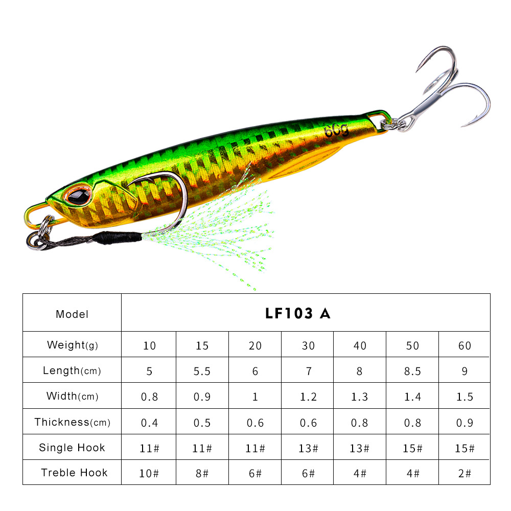 New Submerged Tossing Fish Lead Luminous Lure with Treble Hook Simulation Metal Slow Shake Iron Plate Bait Spot New Submerged Tossing Fish Lead Luminous Lure with Treble Hook Simulation Metal Slow Shake Iron Plate Bait Spot