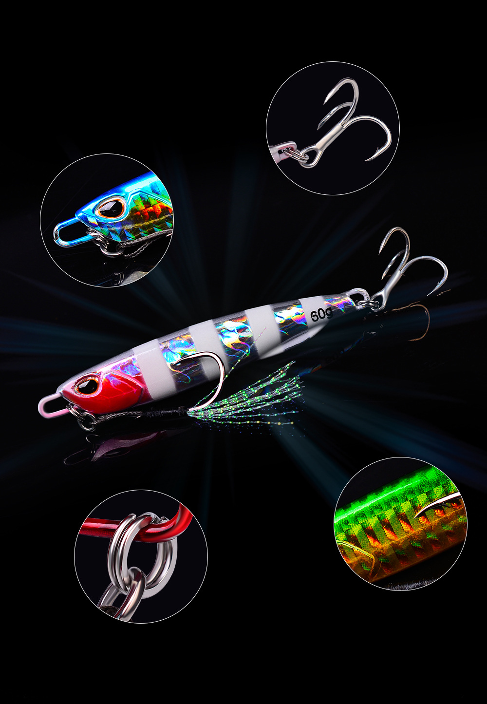 New Submerged Tossing Fish Lead Luminous Lure with Treble Hook Simulation Metal Slow Shake Iron Plate Bait Spot New Submerged Tossing Fish Lead Luminous Lure with Treble Hook Simulation Metal Slow Shake Iron Plate Bait Spot