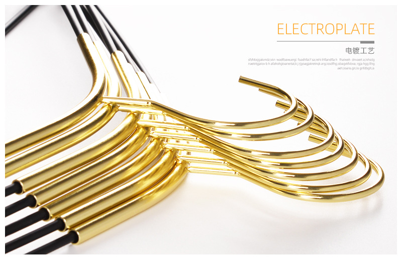 Black Gold Iron Plating Metal Hanger Light Luxury Clothes Hanger Widened Non-Slip Clothing Hanger Clothes Hook Display Drying Rack Black Gold Iron Plating Metal Hanger Light Luxury Clothes Hanger Widened Non-Slip Clothing Hanger Clothes Hook Display Drying Rack