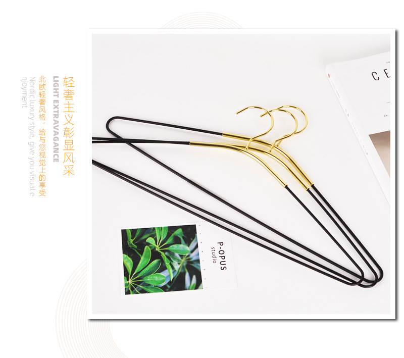 Black Gold Iron Plating Metal Hanger Light Luxury Clothes Hanger Widened Non-Slip Clothing Hanger Clothes Hook Display Drying Rack Black Gold Iron Plating Metal Hanger Light Luxury Clothes Hanger Widened Non-Slip Clothing Hanger Clothes Hook Display Drying Rack