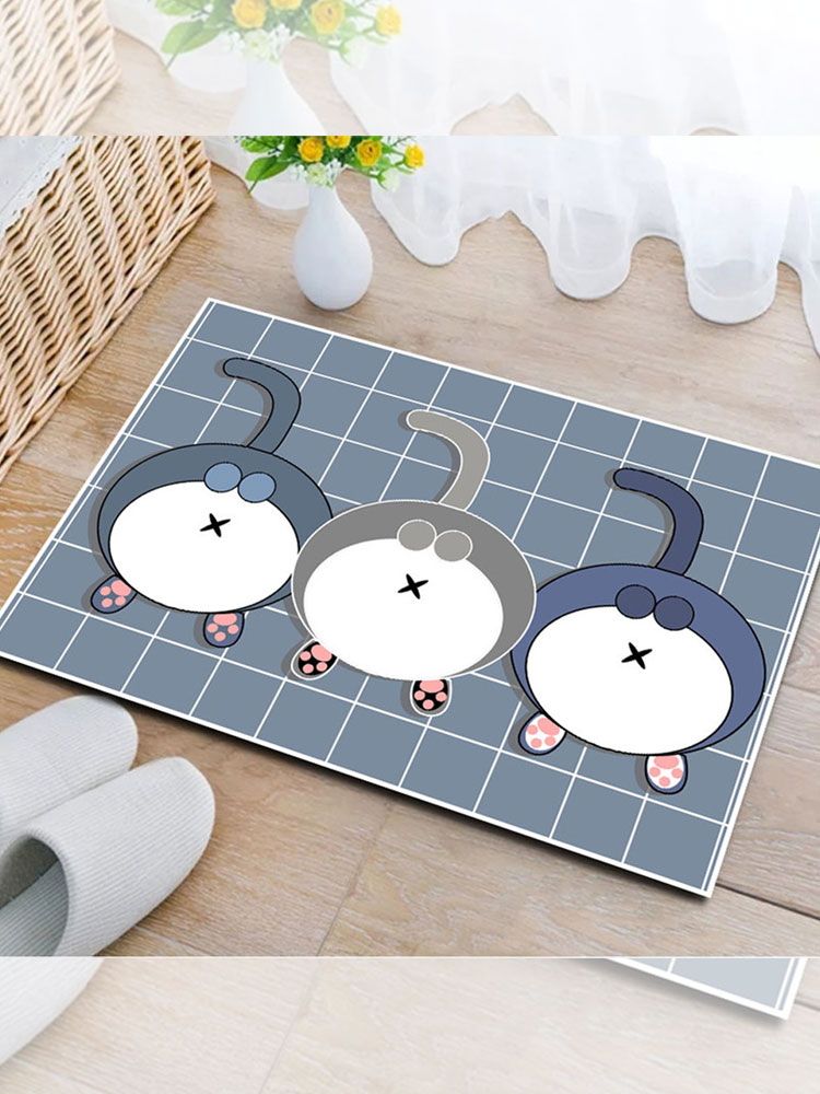 Entrance Printed Mat Cartoon Cute Door Mat Bedroom Kitchen Bathroom Bathroom Entrance Non-Slip Mat Absorbent Floor Mat