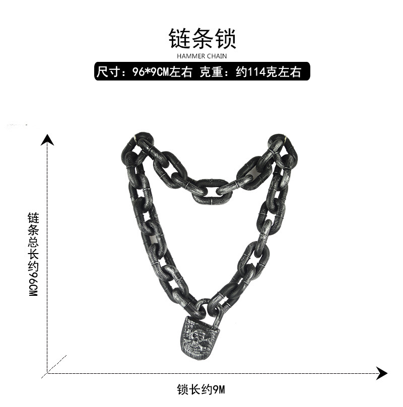 Halloween Props Shackle Prisoner Toy Handcuffs Shackles Plastic Iron Chain Ancient People Chain Hook Chain Hammer Halloween Props Shackle Prisoner Toy Handcuffs Shackles Plastic Iron Chain Ancient People Chain Hook Chain Hammer