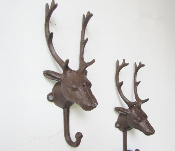 Jixiang Deer Head European Style Retro Iron Art Deer Head Decorative Hook Hat-and-Coat Hook Shop Bar Jixiang Deer Head European Style Retro Iron Art Deer Head Decorative Hook Hat-and-Coat Hook Shop Bar