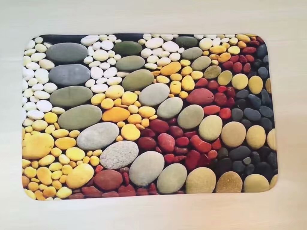 1.0cm thick color printed corduroy floor mat flannel floor mat non-slip mat spray water absorbent pad