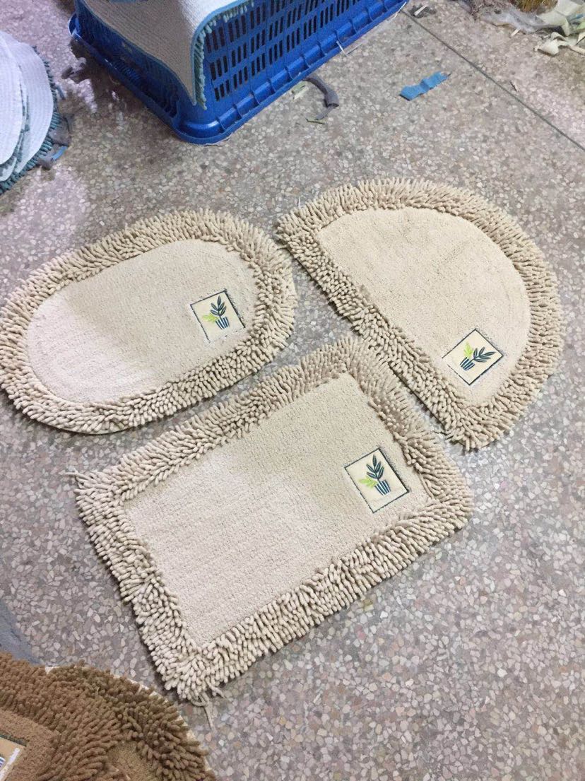 Chenille Cotton Door Mat Entrance Hall Floor Mat Bathroom Absorbent Non-Slip Mat Semicircle, Oval, Rectangular