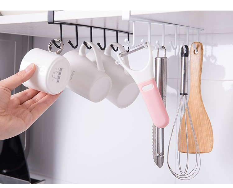 Kitchen Iron Art Non-Marking Nail-Free Hook Multi-Row Cabinet Storage Hanger Six-Piece Row Hook Wardrobe 6 Multi Hook Organizing Rack Kitchen Iron Art Non-Marking Nail-Free Hook Multi-Row Cabinet Storage Hanger Six-Piece Row Hook Wardrobe 6 Multi Hook Organizing Rack
