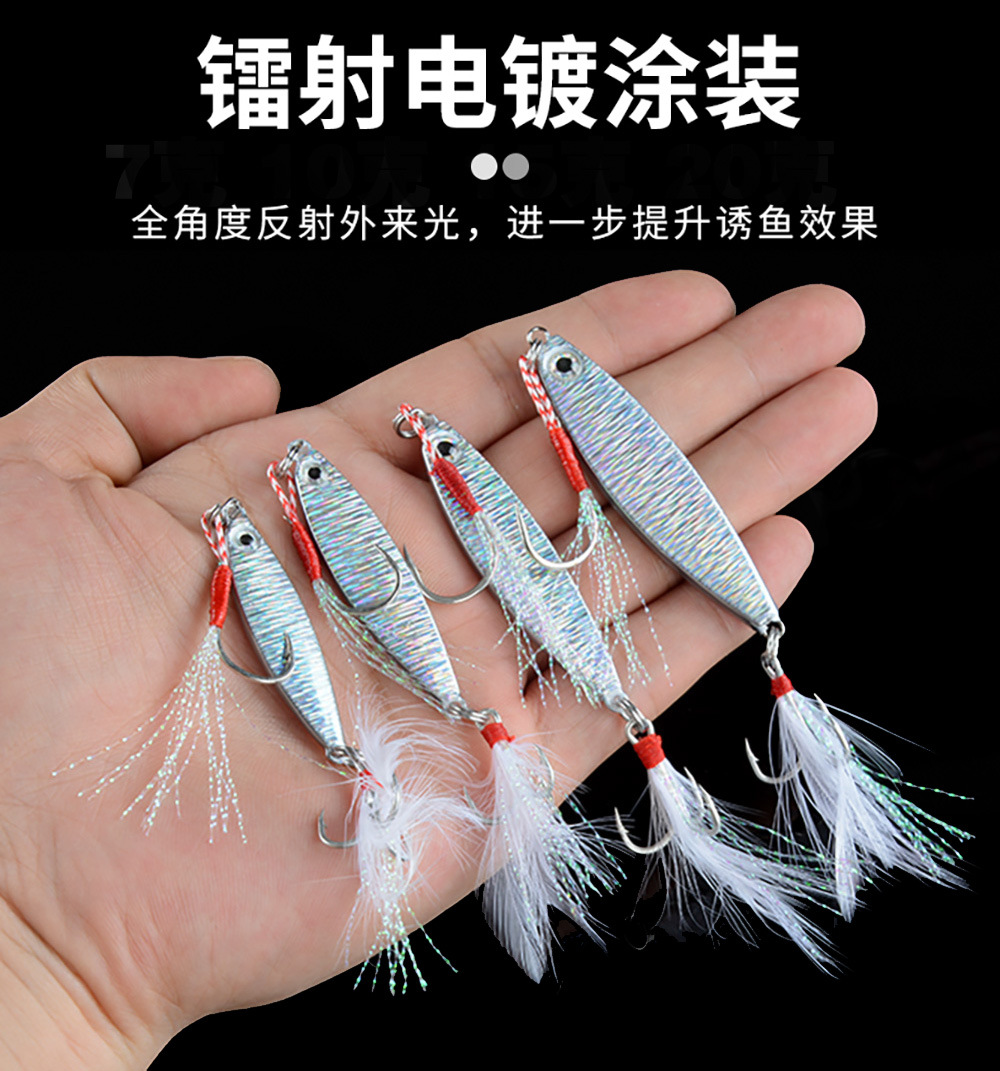 Lure Tossing Explosion Small Iron Plate Sequins with Blood Trough Hook Freshwater Sea Fishing Slow Shake Topmouth Culter Bass Widely Loved Bait Bank Lure Tossing Explosion Small Iron Plate Sequins with Blood Trough Hook Freshwater Sea Fishing Slow Shake Topmouth Culter Bass Widely Loved Bait Bank
