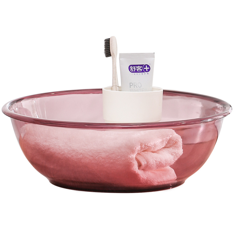 Babies&#039; Wash Basin Household Plastic round Transparent Small Large Washing Basin Beauty Foot Washing Underwear Washing Women&#039;s Special Basin