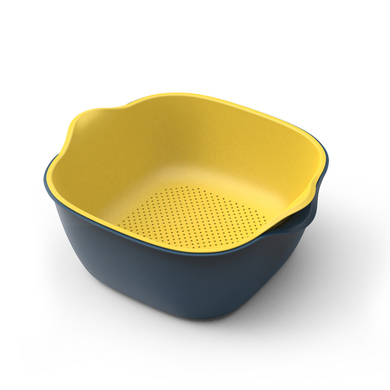 Plastic Drain Basket Kitchen Vegetable Washing Rice Basket Gift Basin Fruit Plate Storage Basket Vegetable Basket Whole