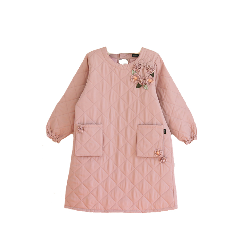 Daily Order Autumn and Winter Thick Warm Quilted Quilted Overclothes Bib Kitchen Baking Floral Painting Long Sleeve Apron