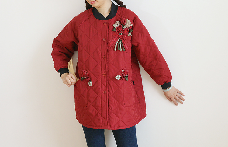Daily Order Autumn and Winter Thick Warm Quilted Quilted Overclothes Bib Kitchen Baking Floral Painting Long Sleeve Apron