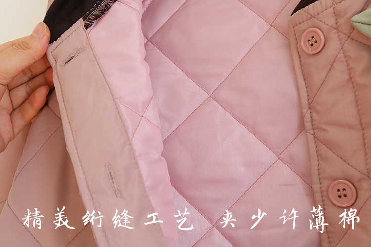 Daily Order Autumn and Winter Thick Warm Quilted Quilted Overclothes Bib Kitchen Baking Floral Painting Long Sleeve Apron