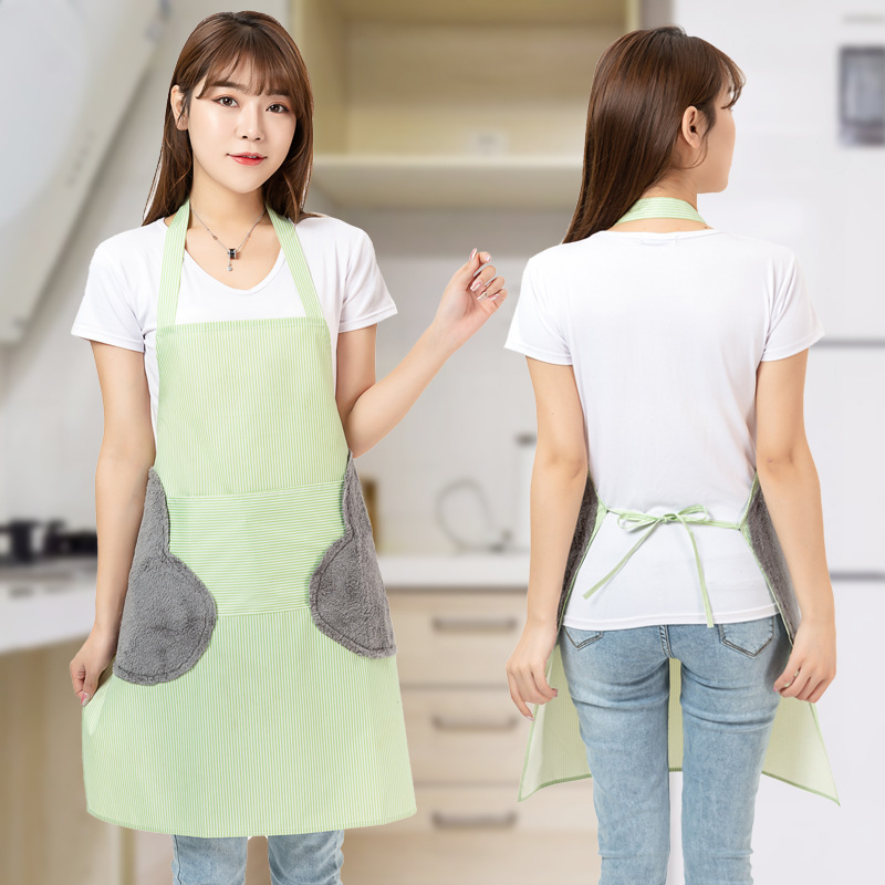 One Product Dropshipping Korean Style New Custom Logo Advertising Custom Kitchen Waterproof Oil-Proof Cooking Erasable Hand Apron