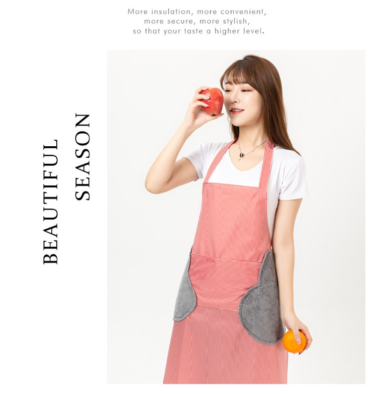 One Product Dropshipping Korean Style New Custom Logo Advertising Custom Kitchen Waterproof Oil-Proof Cooking Erasable Hand Apron