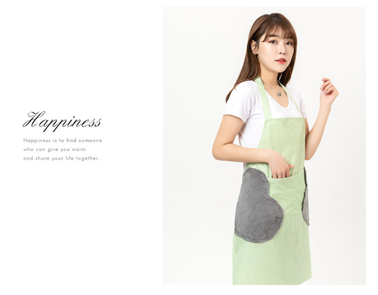 One Product Dropshipping Korean Style New Custom Logo Advertising Custom Kitchen Waterproof Oil-Proof Cooking Erasable Hand Apron