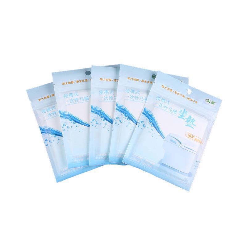Soluble Water Travel Disposable Toilet Mat 10 Pieces Portable Hotel Mat Disposable Toilet Mat Cushion Paper