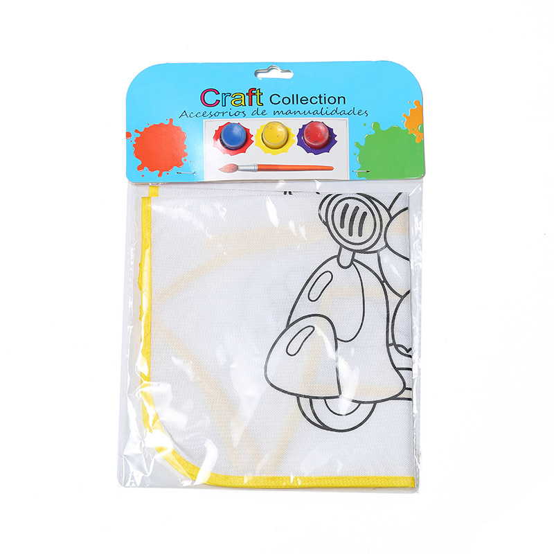 Children&#039;s Painting DIY Apron Kindergarten Craft Class Graffiti Coloring Apron Educational Cartoon Painting Coloring Apron
