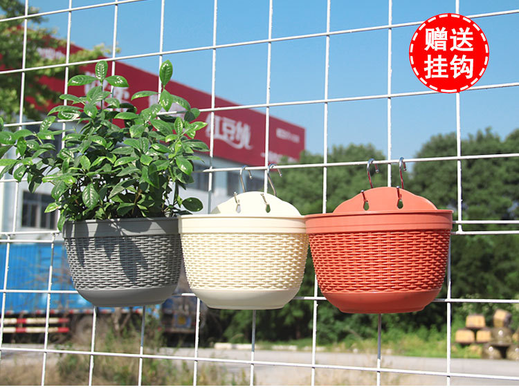 Rattanlike SemiCircular Wall Hanging Lazy Basin Plastic Resin Balcony Hanging Wall Hanging Green Dill Flowerpot P575 Rattanlike SemiCircular Wall Hanging Lazy Basin Plastic Resin Balcony Hanging Wall Hanging Green Dill Flowerpot P575
