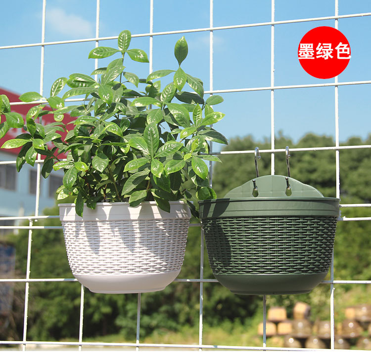 Rattanlike SemiCircular Wall Hanging Lazy Basin Plastic Resin Balcony Hanging Wall Hanging Green Dill Flowerpot P575 Rattanlike SemiCircular Wall Hanging Lazy Basin Plastic Resin Balcony Hanging Wall Hanging Green Dill Flowerpot P575