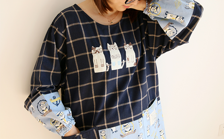 Daily Order Cartoon Kitchen Work Sleeved Apron Long Sleeve Cotton Korean Style Cute Overclothes Bib Long Sleeve Apron