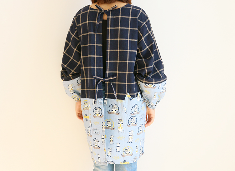 Daily Order Cartoon Kitchen Work Sleeved Apron Long Sleeve Cotton Korean Style Cute Overclothes Bib Long Sleeve Apron