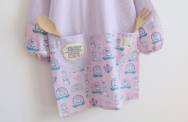 Daily Order Cartoon Kitchen Work Sleeved Apron Long Sleeve Cotton Korean Style Cute Overclothes Bib Long Sleeve Apron