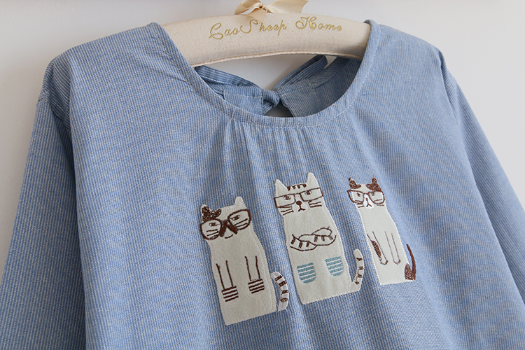 Daily Order Cartoon Kitchen Work Sleeved Apron Long Sleeve Cotton Korean Style Cute Overclothes Bib Long Sleeve Apron