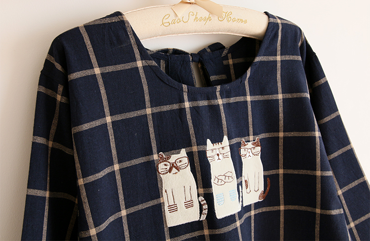 Daily Order Cartoon Kitchen Work Sleeved Apron Long Sleeve Cotton Korean Style Cute Overclothes Bib Long Sleeve Apron