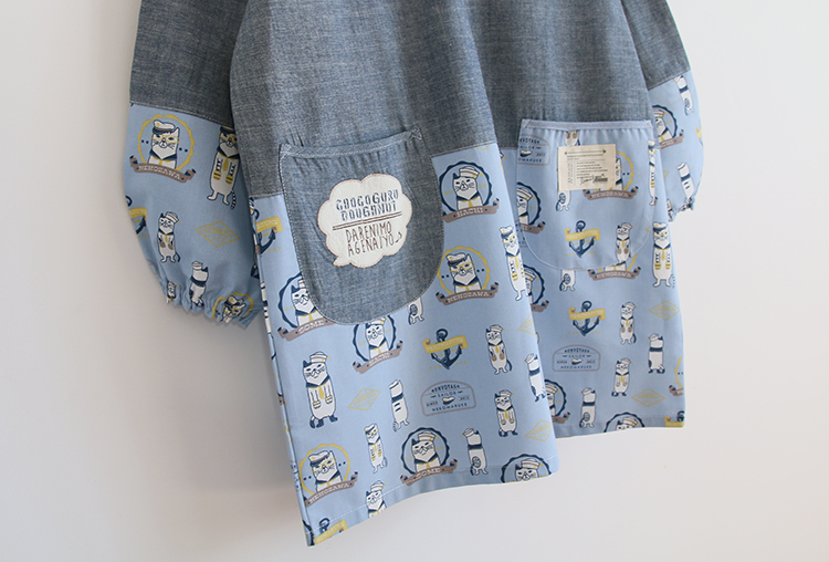 Daily Order Cartoon Kitchen Work Sleeved Apron Long Sleeve Cotton Korean Style Cute Overclothes Bib Long Sleeve Apron