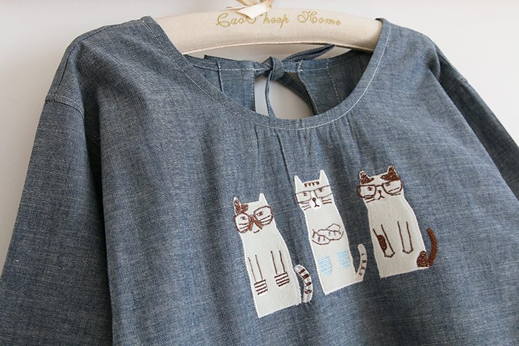 Daily Order Cartoon Kitchen Work Sleeved Apron Long Sleeve Cotton Korean Style Cute Overclothes Bib Long Sleeve Apron